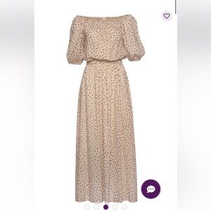 Lascana Polka Dot Off-Shoulder Maxi Dress Size 14